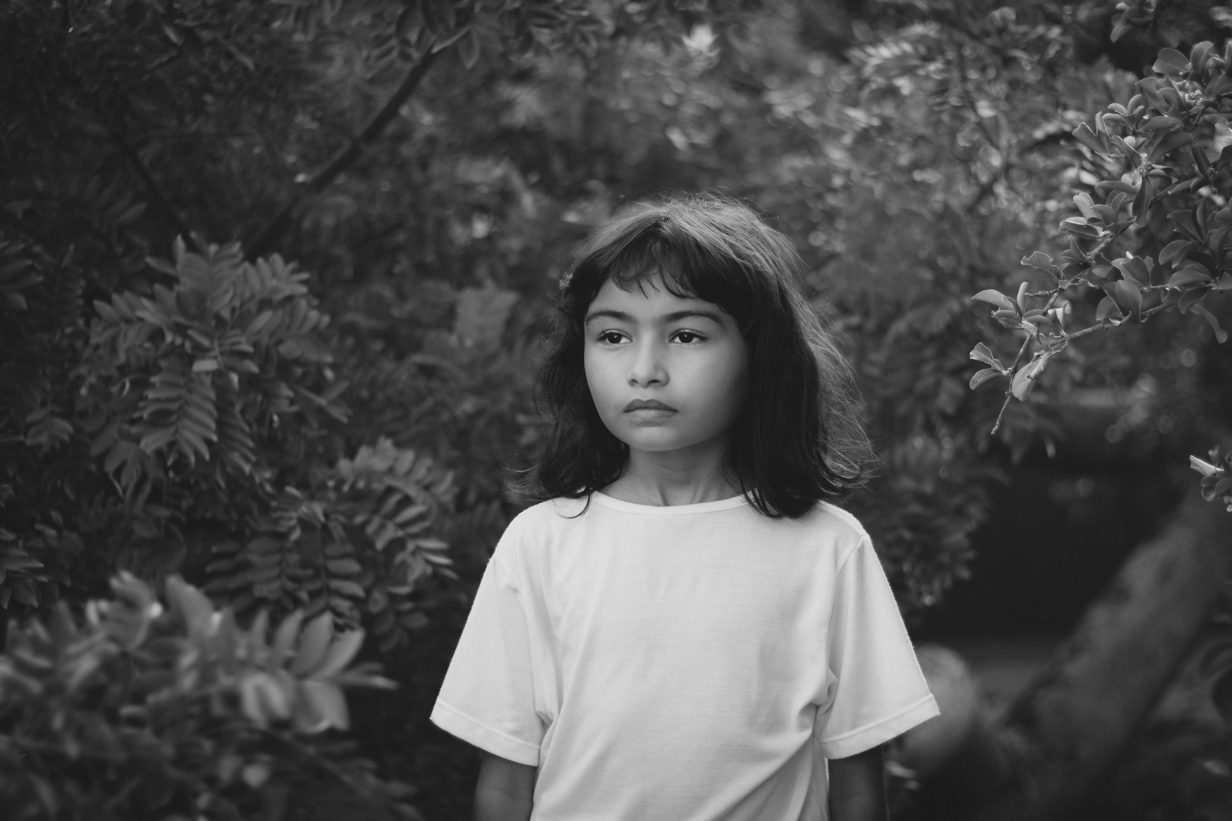 Black and White Portrait of a Young Girl · Free Stock Photo