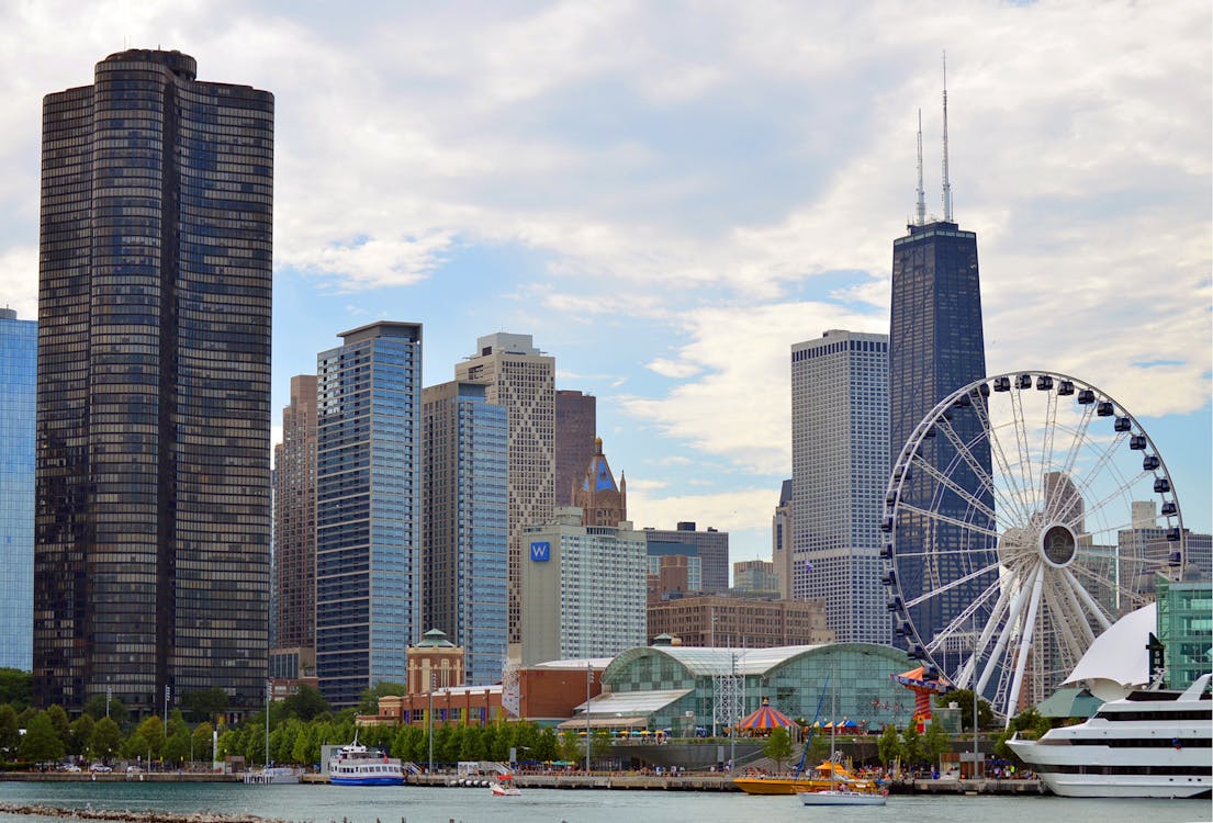 Gratis Pemandangan Kota Chicago Foto Stok