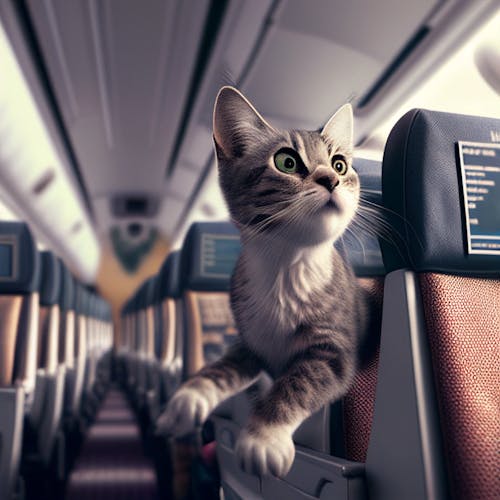 Cat in the airplane