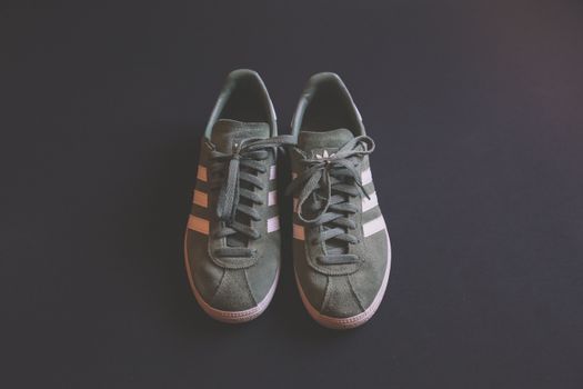 Pair of Gray Adidas Plimsolls
