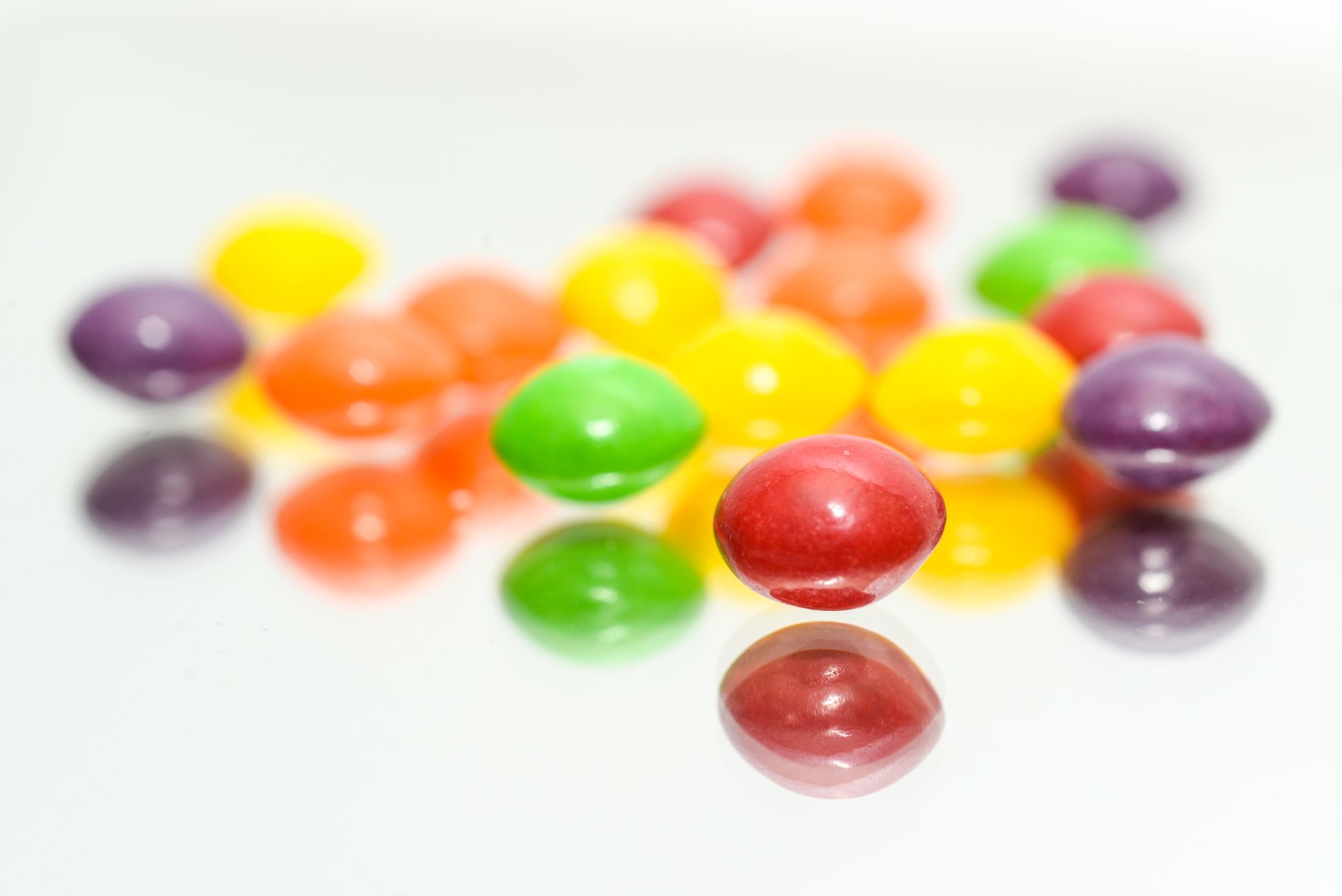 Close-up of colorful candy including Airheads in an assortment