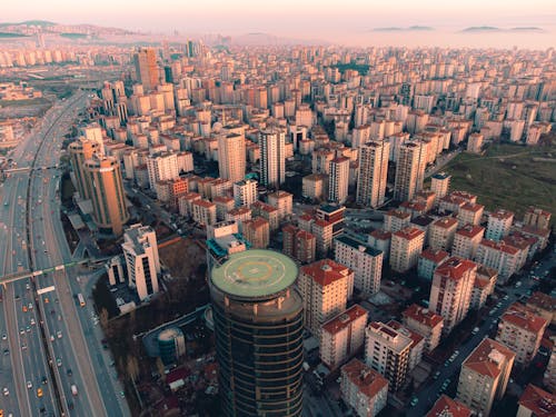 High Angle View of Cityscape 