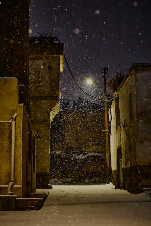 Ingyenes stockfotó éjszaka, hó, utca témában