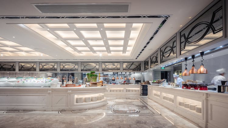 Ornamented Floor In Hotel Kitchen