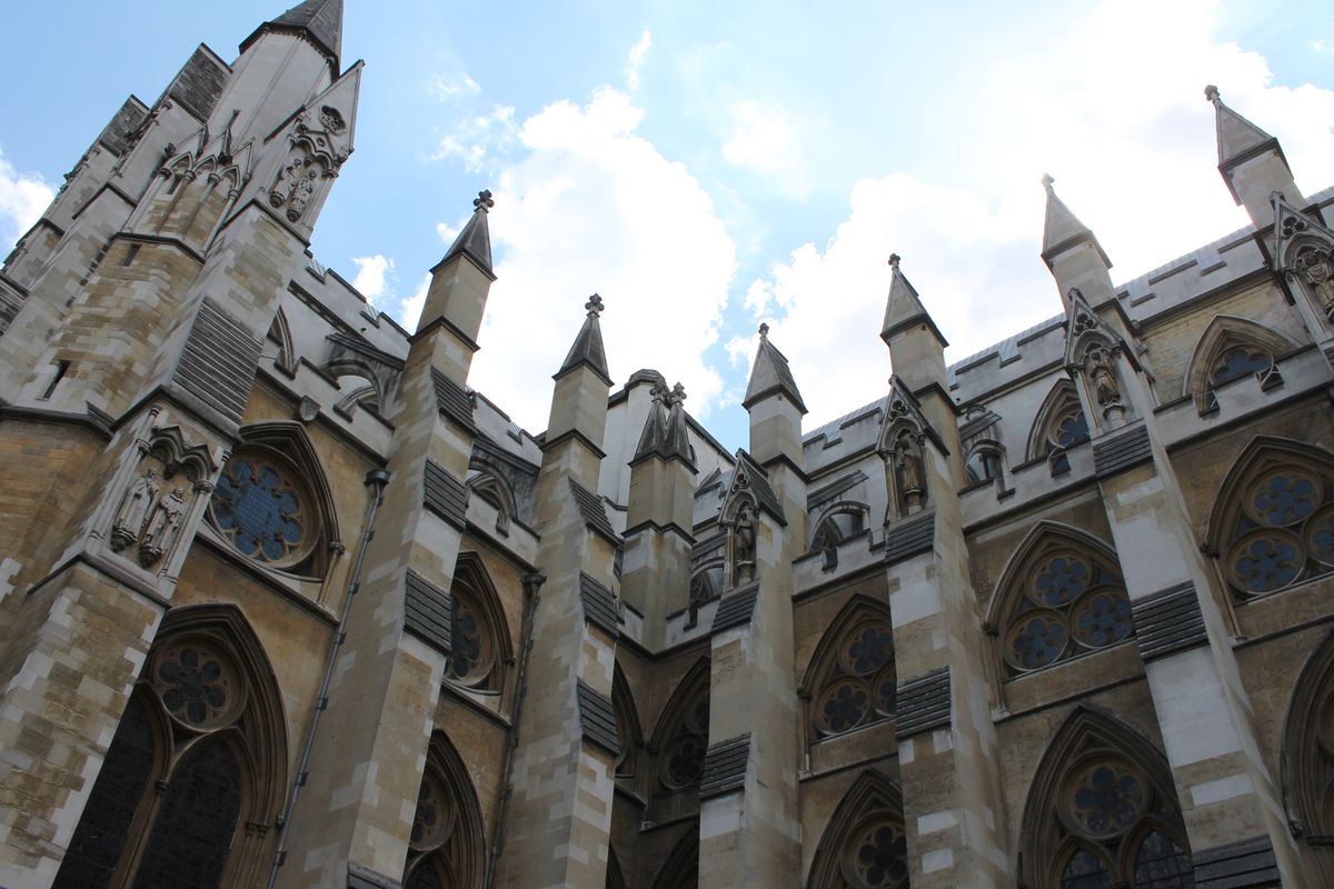Westminster Abbey Gothic facade, London