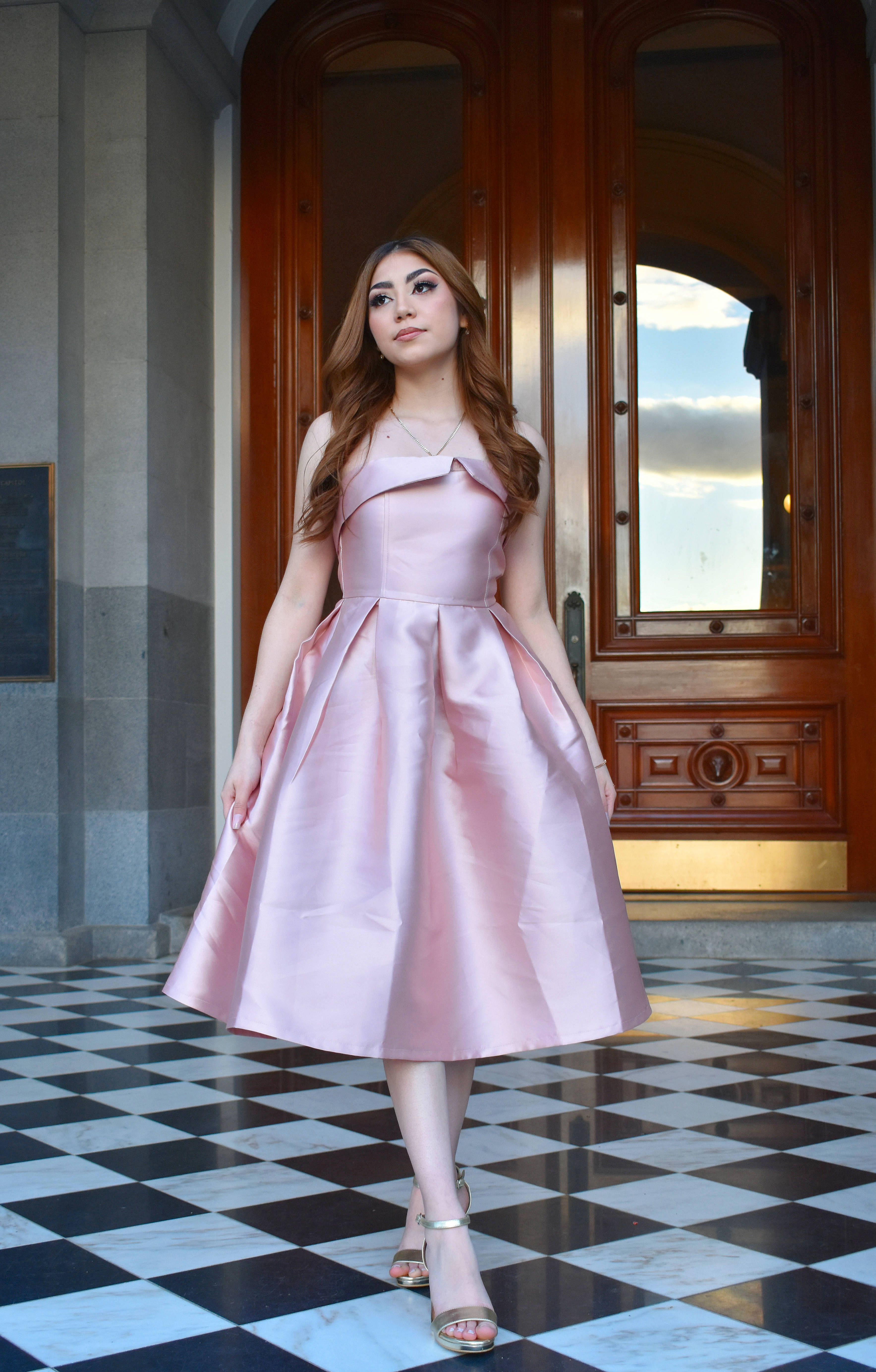 woman pink dress Hibiscus Palm Maxi But once she finally got her very own pair of legs Hot Pink Ribbed Maxi Dress