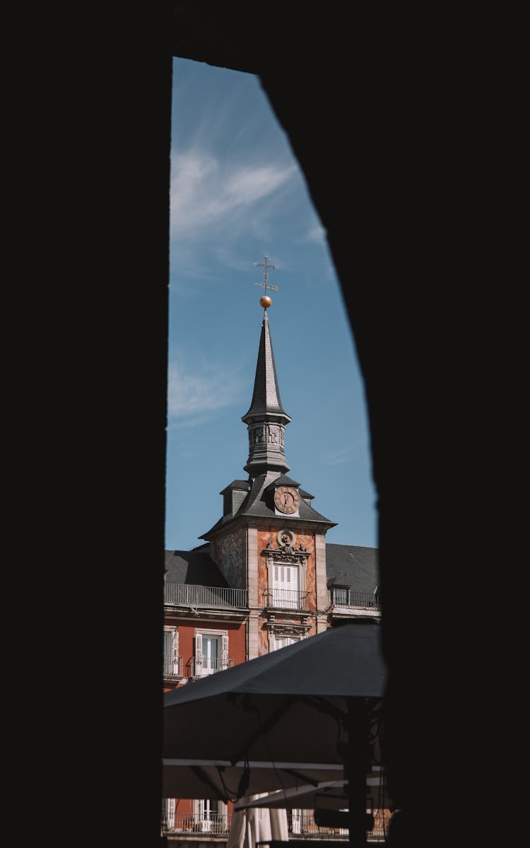 View On Plaza Mayor Tower Against Blue Sky