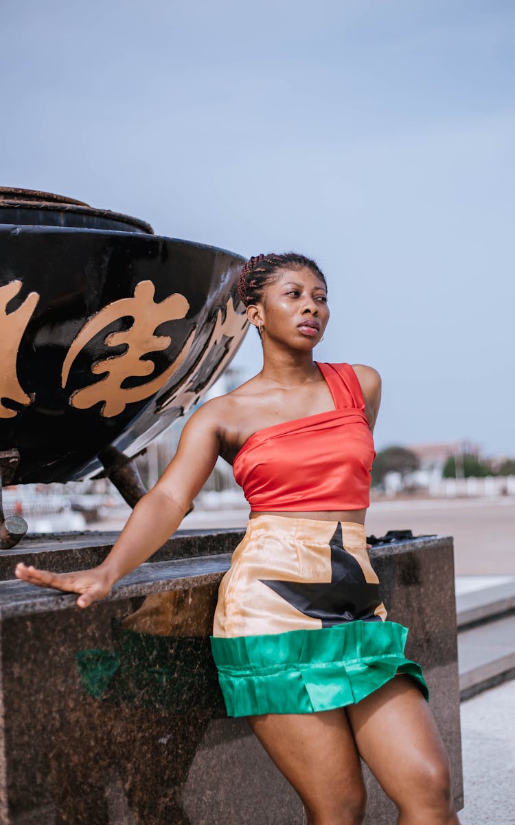 Woman Posing In Skirt