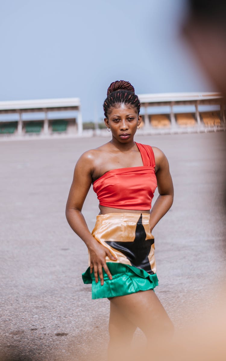 Woman Posing In Skirt