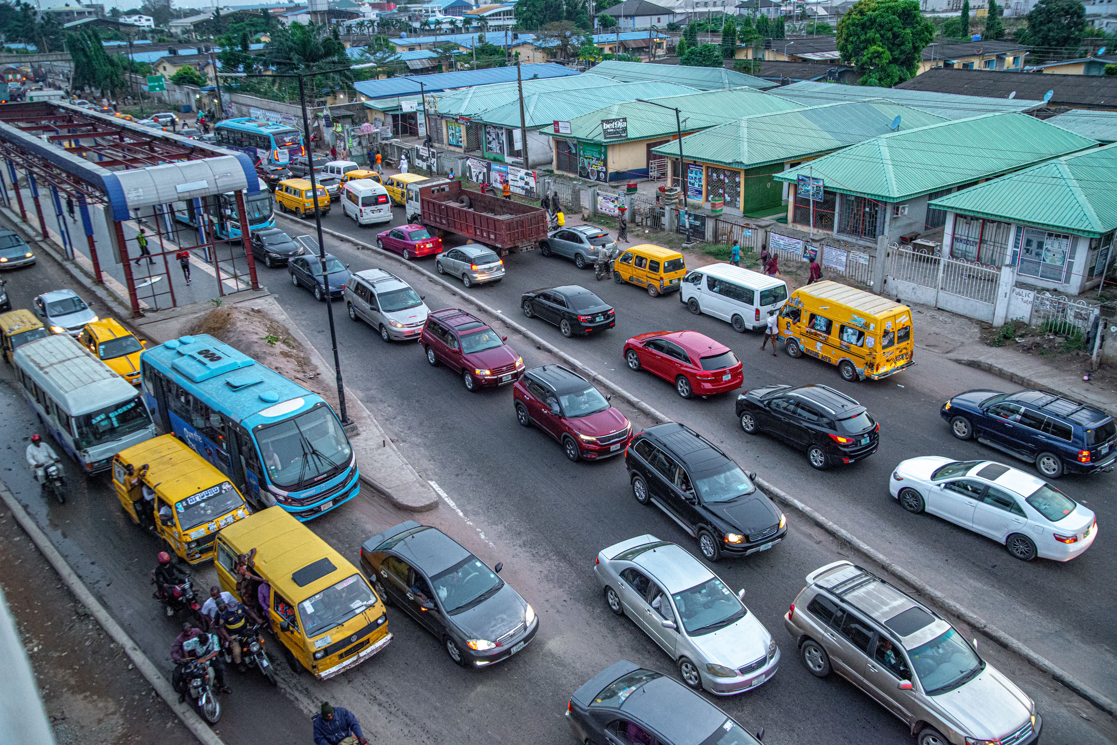 Lagos highway traffic gridlock