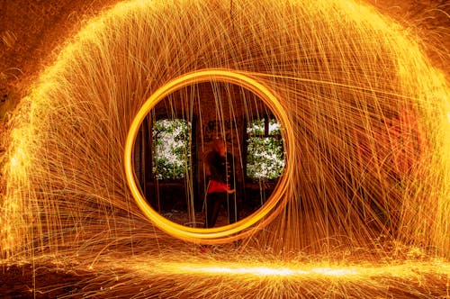 Kostnadsfri bild av cirkel, eldgnistor, ljus