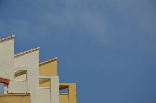 Close-up of a Roof against a Blue Sky 