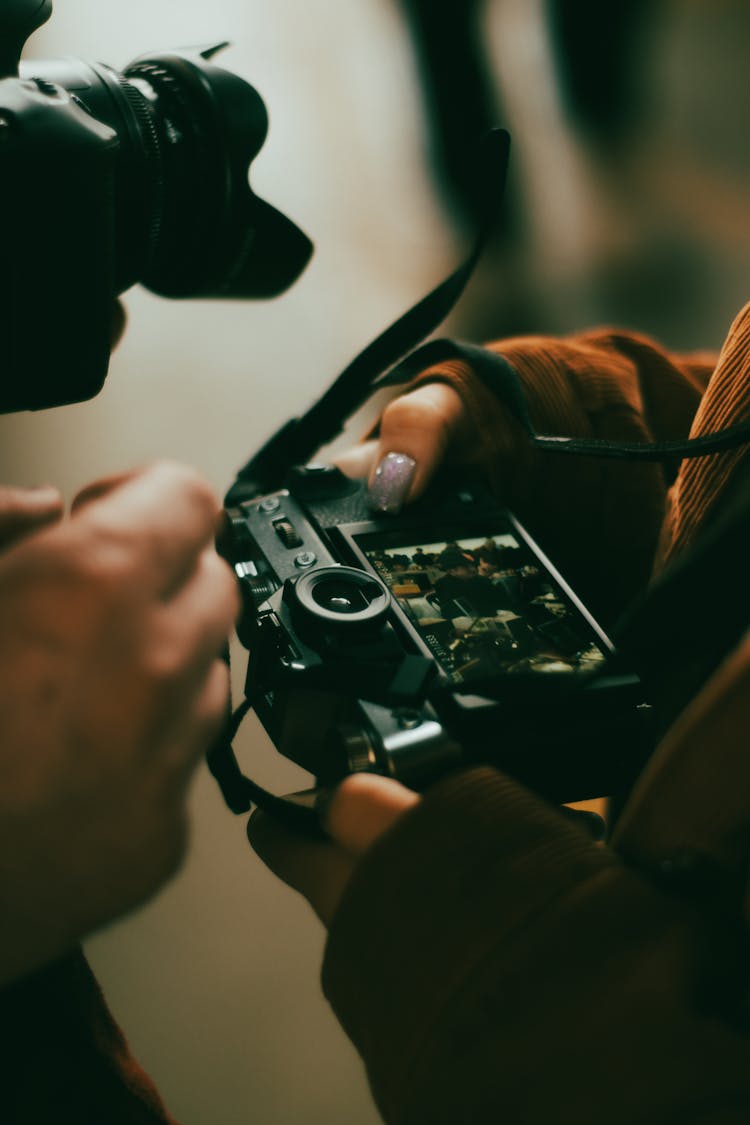 Woman Hands Holding Camera