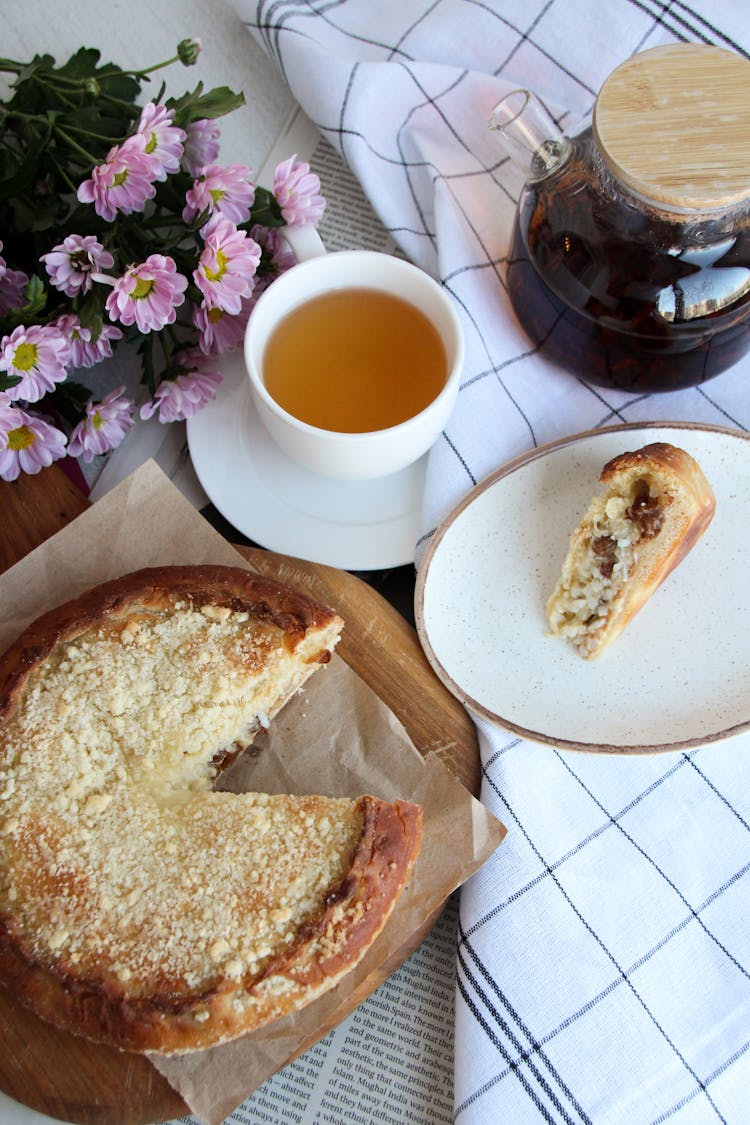 Homemade Pie With Tea