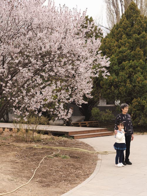 Mother and Daughter in Park in Spring