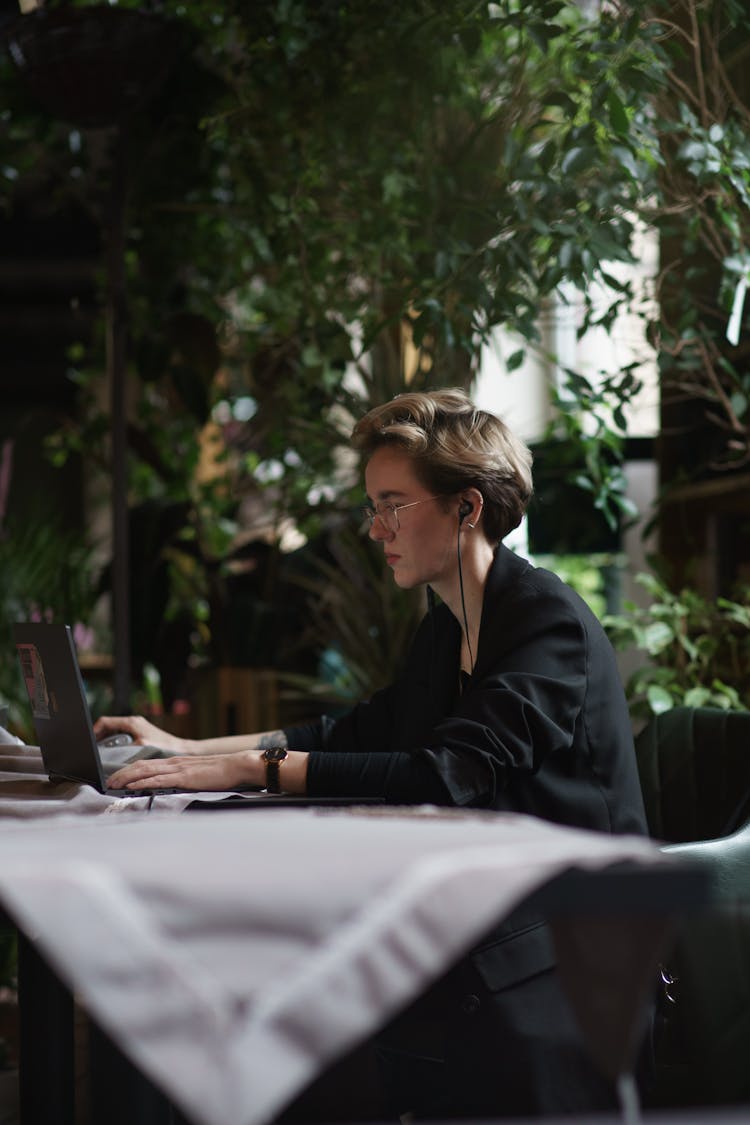 Woman Working On A Laptop