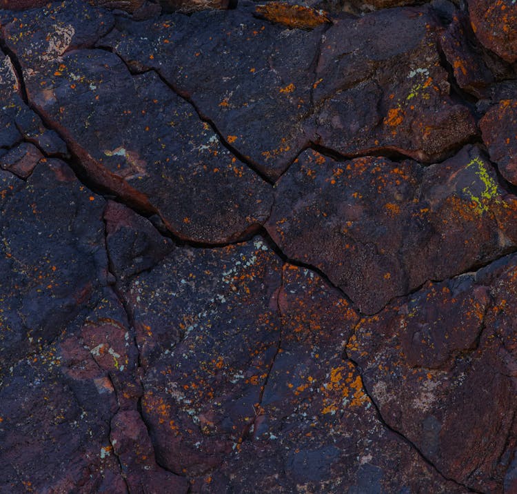 Cracked Stones On Ground