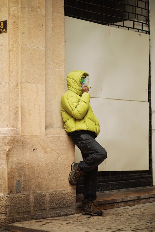 Man Smoking on Street