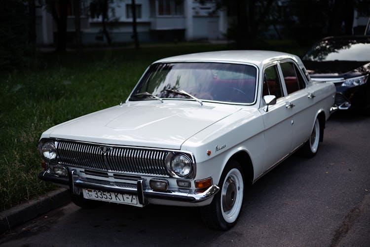 White GAZ-24 Parked