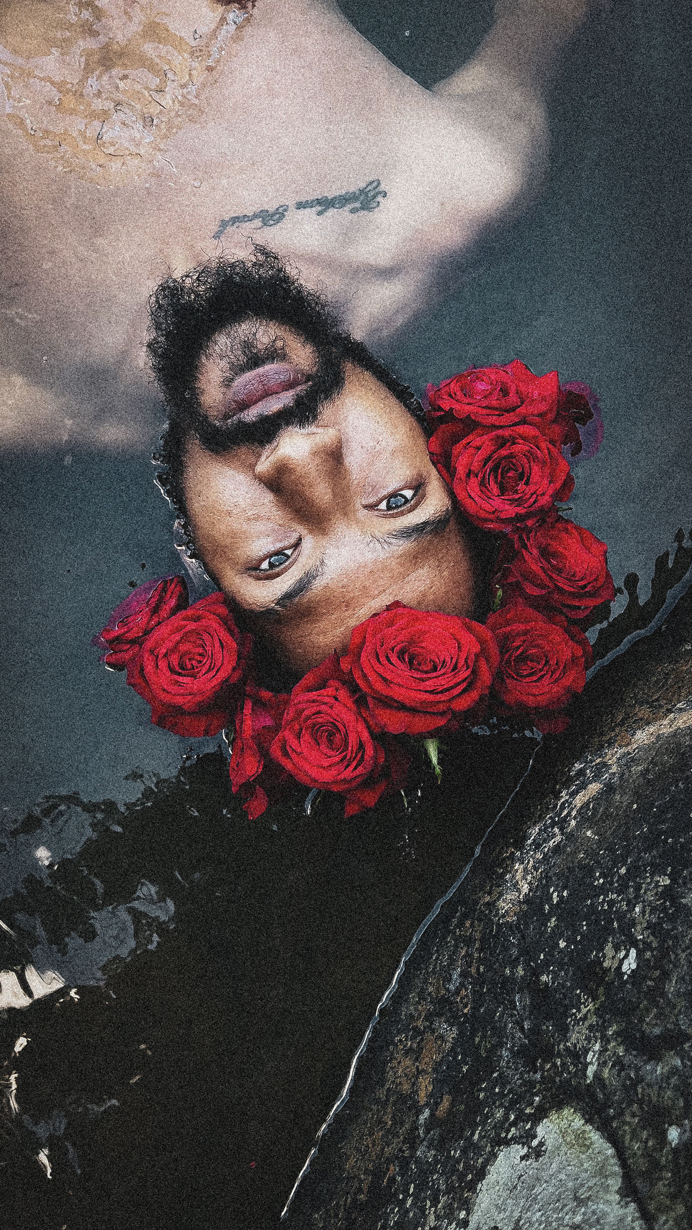 Man Posing in Red Roses Wreath · Free Stock Photo