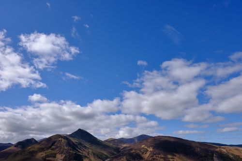 Free Beautiful view of mountains and blue sky in Keswick, England. Stock Photo
