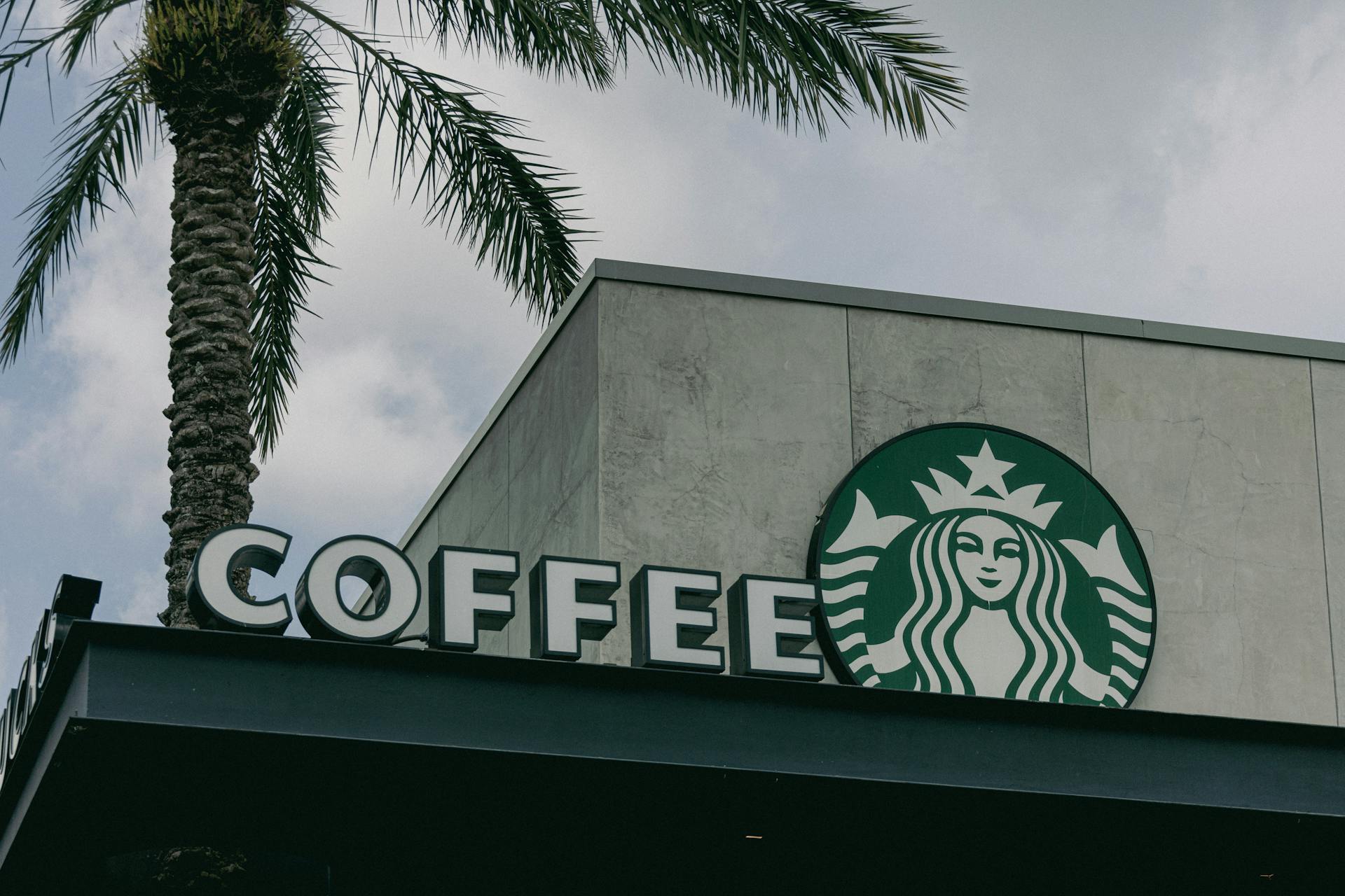 Starbucks Logo over Cafe