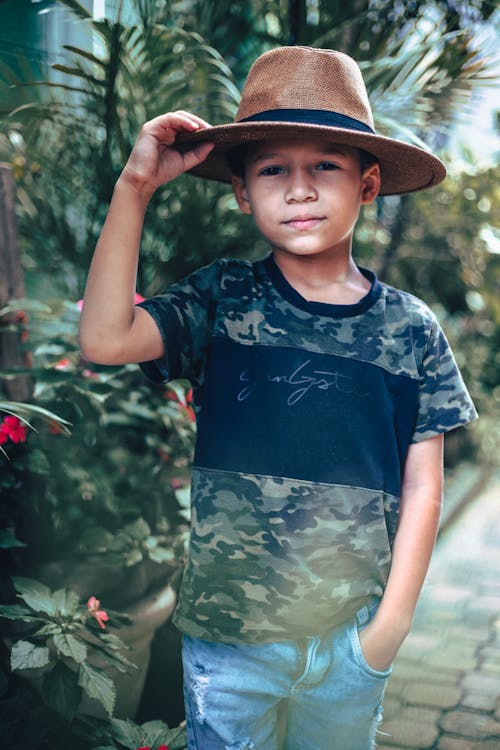 Boy Posing in Hat