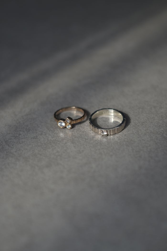 Platinum and diamond rings