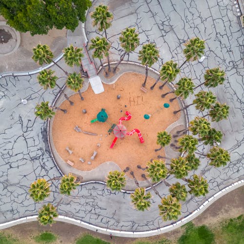Playground on Sand in Park in California, USA