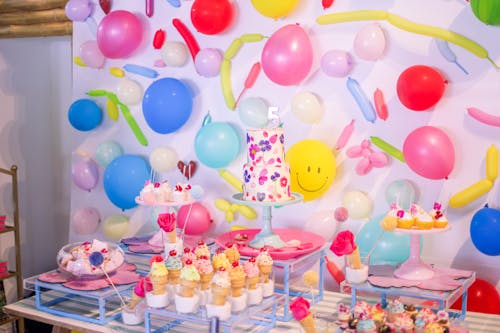Gratis stockfoto met ballonnen, catering, decor