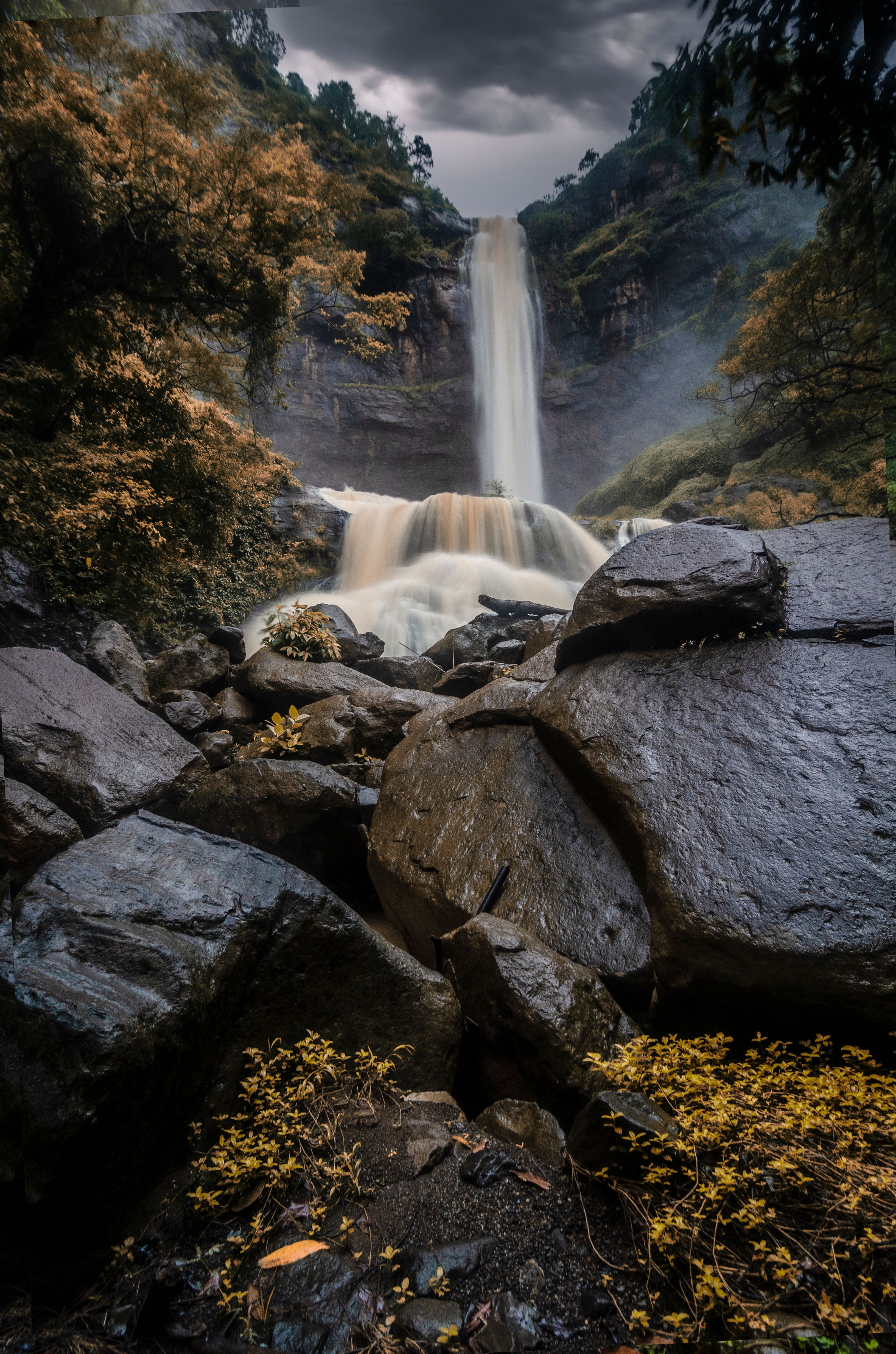 Waterfall on Rocks in Forest · Free Stock Photo