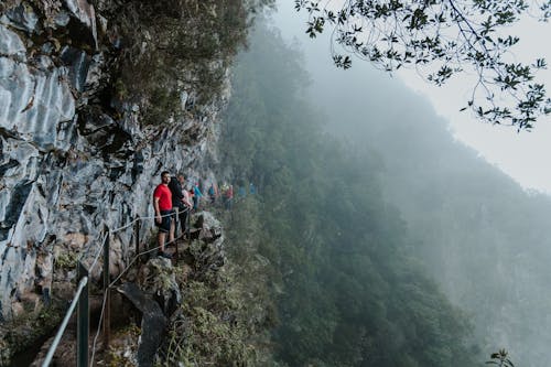 People in a Rocky Valley 