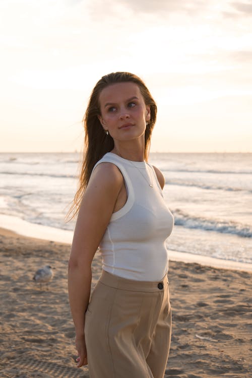 Woman Posing on Beach