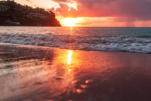 Foto profissional grátis de lindo pôr do sol, pôr do sol, por do sol da praia