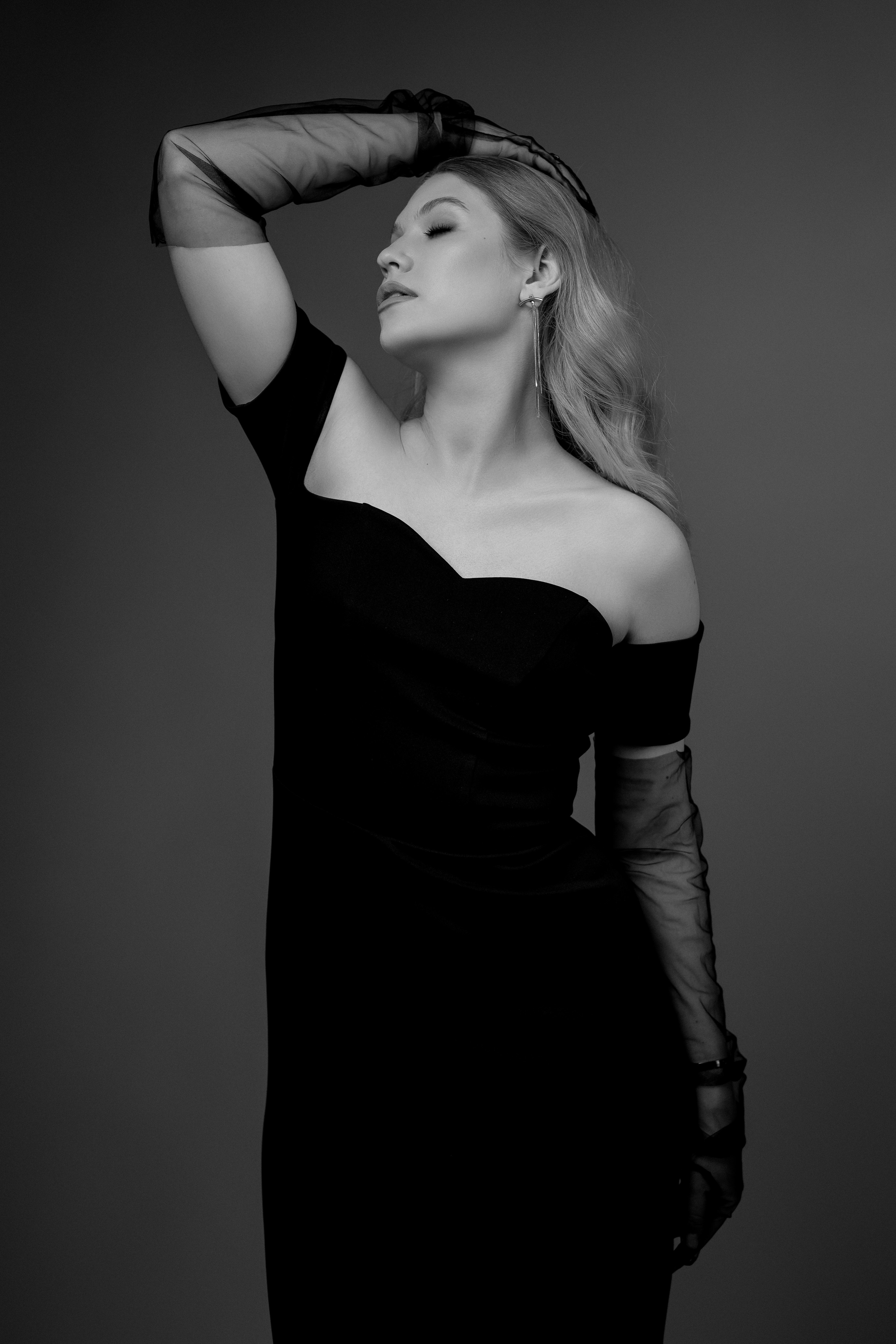 Portrait of a Woman Wearing a Black Dress · Free Stock Photo