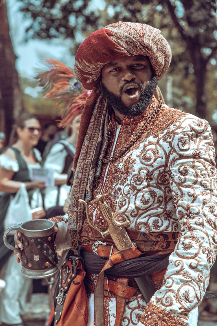 Man In A Costume At A Festival 