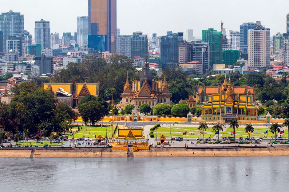 Exterior view of the Royal Palace in Phnom Penh, Cambodia