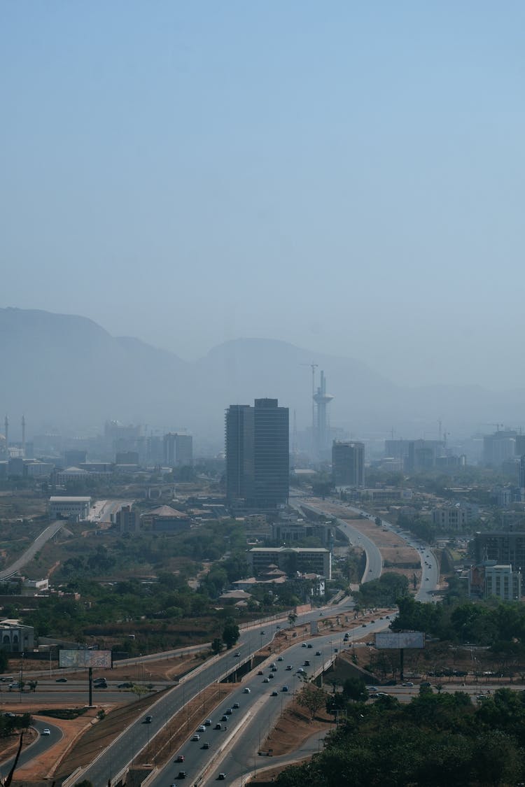 Aerial View Of Abuja In Fog, Nigeria