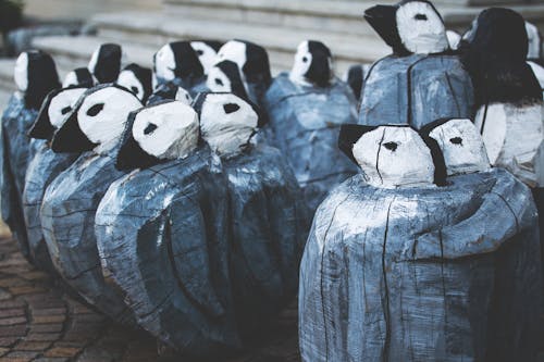 Gray and White Penguin Decoration