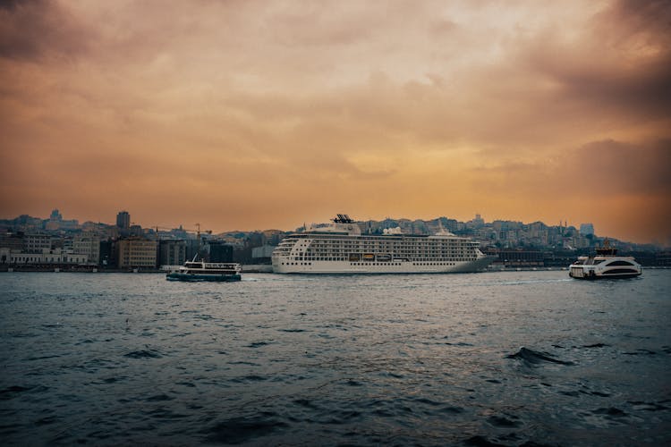 Luxury Cruise Ship MS The World In Istanbul Harbor