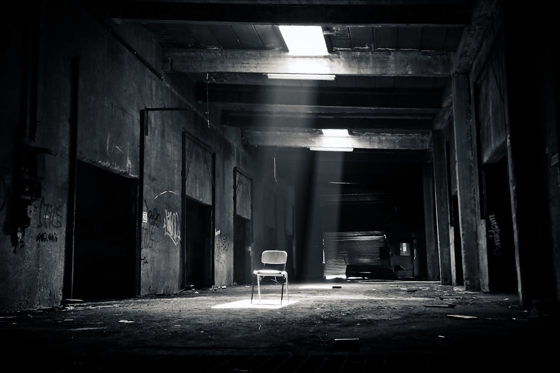 Free Grayscale Photo of Chair Inside the Establishment Stock Photo