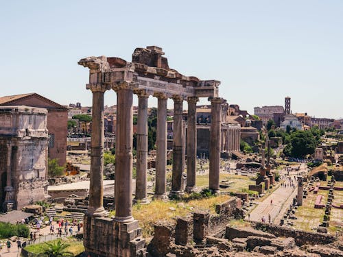 Ingyenes stockfotó drónfelvétel, épület, fórum romanum témában