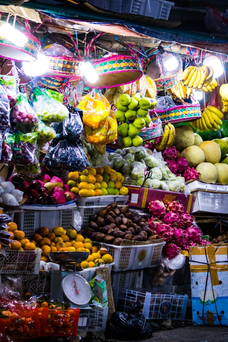 Fruit On Bazaar At Night