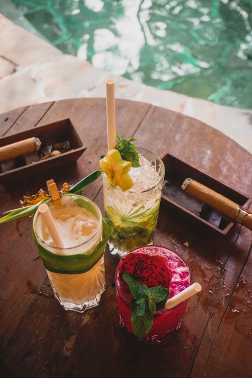 Fruit Cocktails on Table