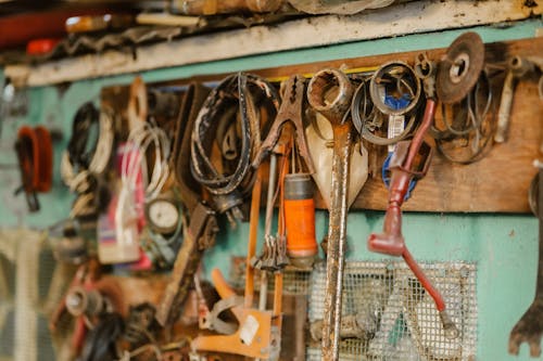 Tools on Wall in Workshop