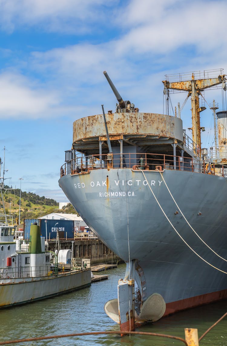 A Large Ship In The Port 