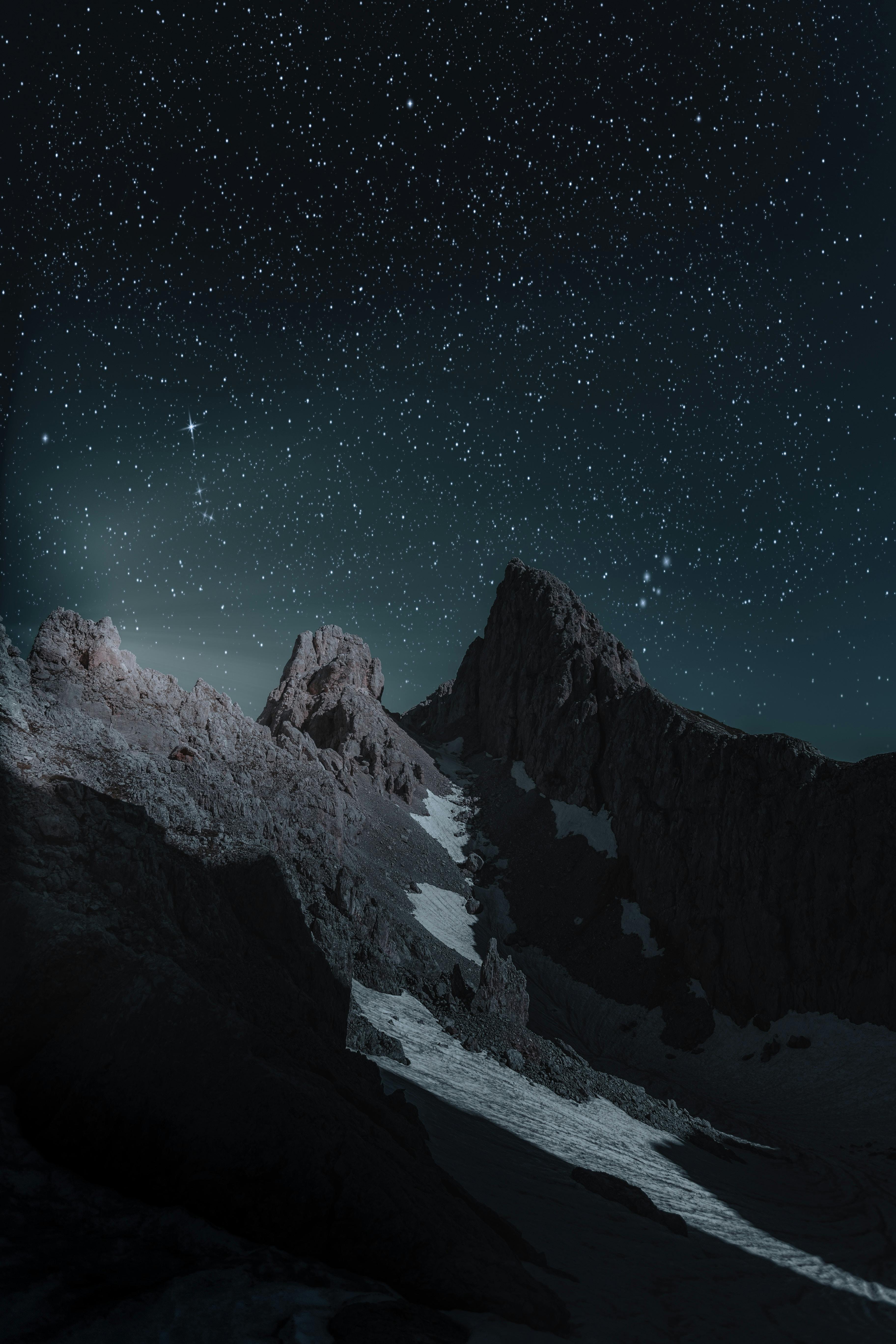 Wallpaper 4k mountains peaks fog night snowy usa 4k Wallpaper