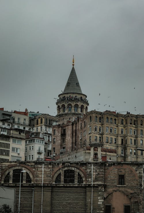 The Galata Tower and Buildings in Istanbul, Turkey 