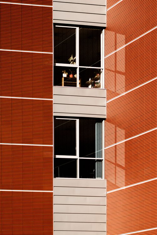Free Close-up of modern residential facade showing windows and clean lines. Stock Photo