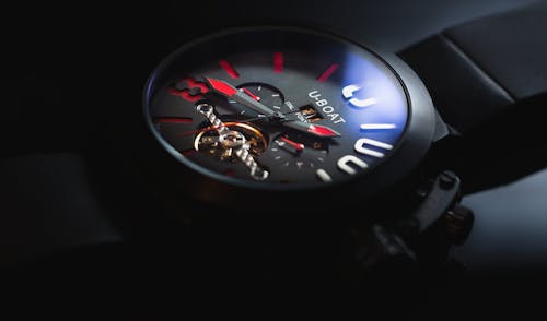 U Boat Chronograaf Horloge Met Zwarte Band